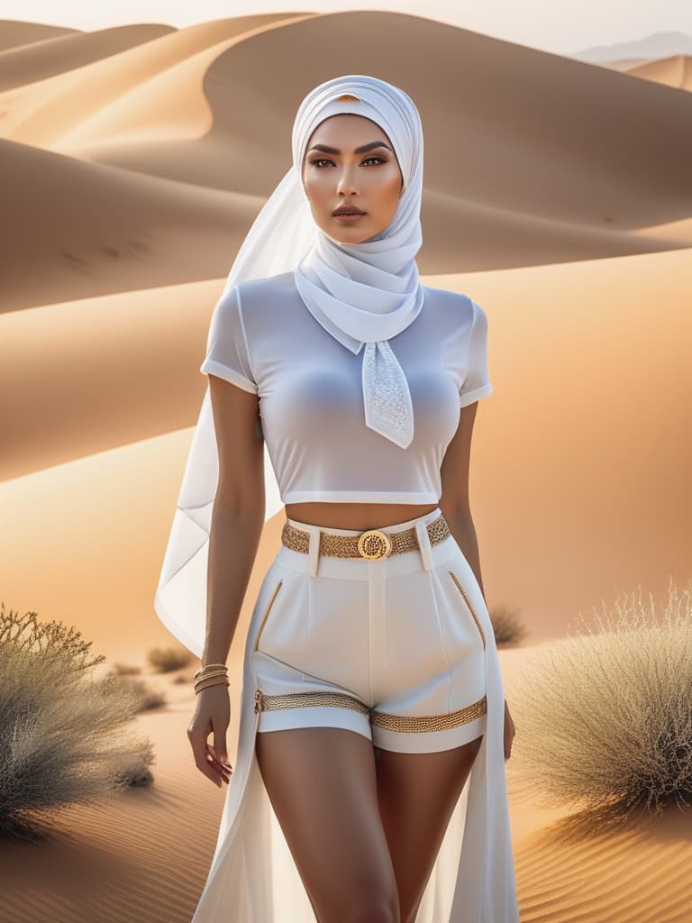  Half body portrait,Young Asian Man Tourist wear casual short sleeve t shirt and shorts , tie a solid white casual Headscarf standing in desert, look at to camera, cinematic lighting, stunningly beautiful, intricate, sharp focus, f/1. 8, 85mm, (professionally color graded), ((bright soft diffused light)), volumetric fog, trending on instagram, trending on tumblr, HDR 4K, 8K hyperrealistic, full body, detailed clothing, highly detailed, cinematic lighting, stunningly beautiful, intricate, sharp focus, f/1. 8, 85mm, (centered image composition), (professionally color graded), ((bright soft diffused light)), volumetric fog, trending on instagram, trending on tumblr, HDR 4K, 8K