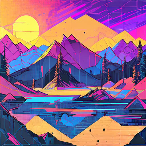 nvinkpunk Whimsical mountains mosaic