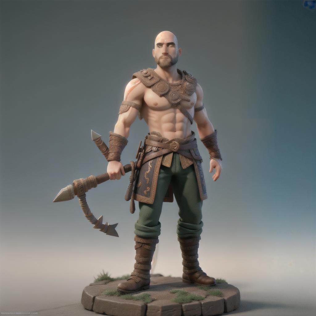  God of war hyperrealistic, full body, detailed clothing, highly detailed, cinematic lighting, stunningly beautiful, intricate, sharp focus, f/1. 8, 85mm, (centered image composition), (professionally color graded), ((bright soft diffused light)), volumetric fog, trending on instagram, trending on tumblr, HDR 4K, 8K