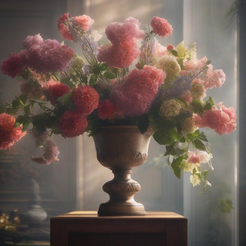  vase for flowers hyperrealistic, full body, detailed clothing, highly detailed, cinematic lighting, stunningly beautiful, intricate, sharp focus, f/1. 8, 85mm, (centered image composition), (professionally color graded), ((bright soft diffused light)), volumetric fog, trending on instagram, trending on tumblr, HDR 4K, 8K