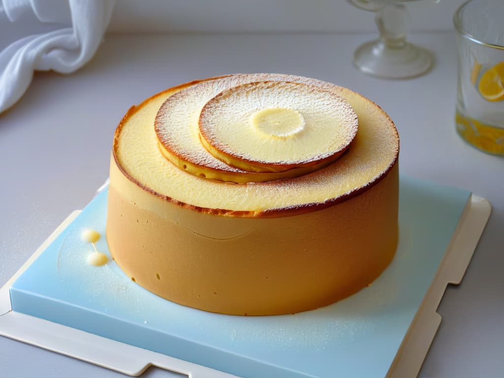  An ultradetailed closeup image of a freshly baked sponge cake, showcasing its fluffy texture with tiny air bubbles evenly distributed throughout the cake, set against a simple, elegant background to emphasize the importance of aeration in achieving the perfect spongy texture. hyperrealistic, full body, detailed clothing, highly detailed, cinematic lighting, stunningly beautiful, intricate, sharp focus, f/1. 8, 85mm, (centered image composition), (professionally color graded), ((bright soft diffused light)), volumetric fog, trending on instagram, trending on tumblr, HDR 4K, 8K