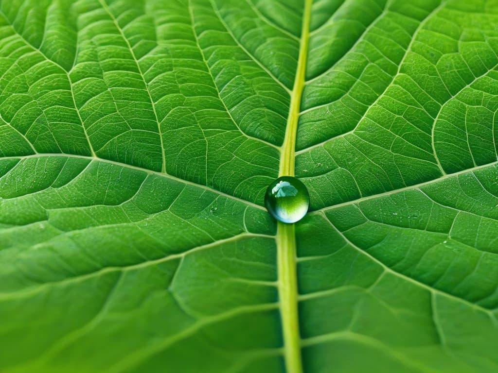  A closeup, ultradetailed image of a single droplet of water delicately resting on a vibrant green leaf, capturing the intricate details of the droplet's surface tension and the texture of the leaf. The play of light and shadow enhances the clarity of the droplet, emphasizing its purity and importance in the process of pastry making. hyperrealistic, full body, detailed clothing, highly detailed, cinematic lighting, stunningly beautiful, intricate, sharp focus, f/1. 8, 85mm, (centered image composition), (professionally color graded), ((bright soft diffused light)), volumetric fog, trending on instagram, trending on tumblr, HDR 4K, 8K