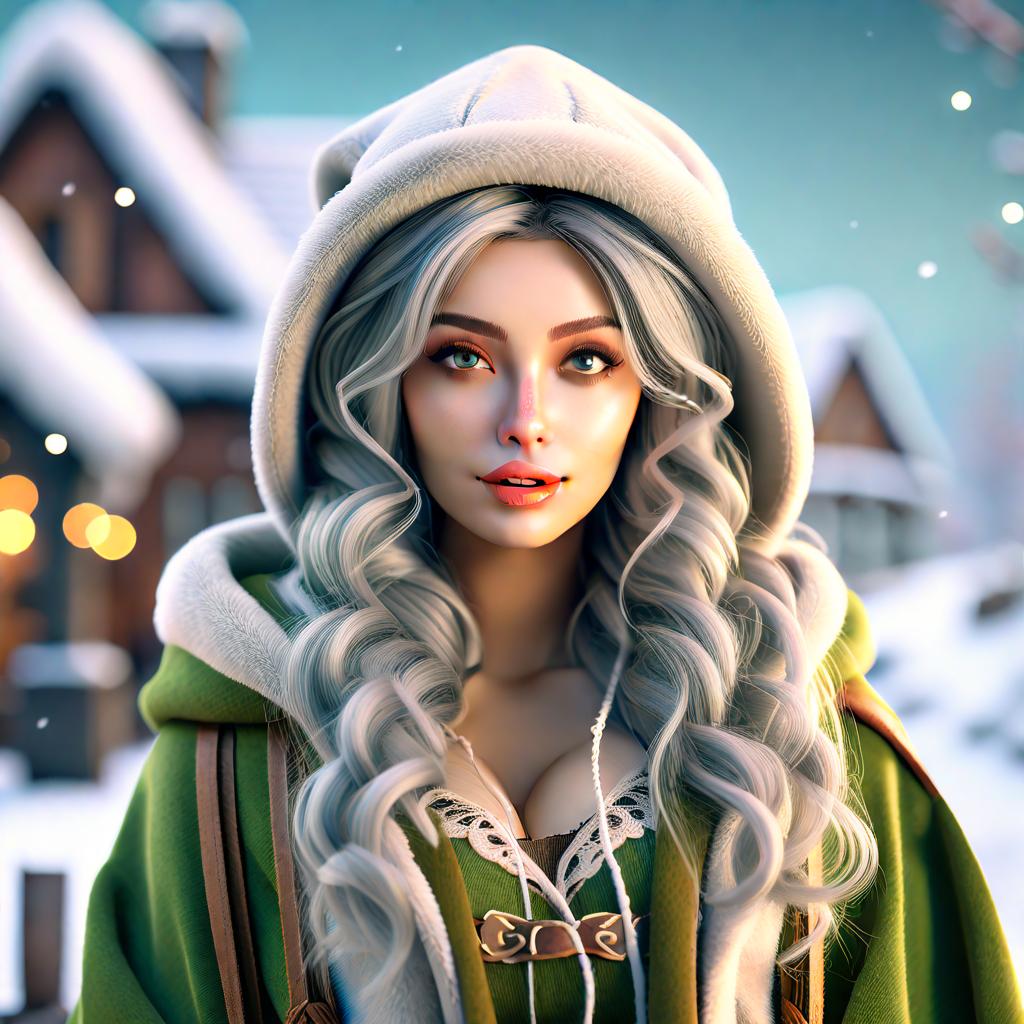  Little sweet village elf girl hyperrealistic, full body, detailed clothing, highly detailed, cinematic lighting, stunningly beautiful, intricate, sharp focus, f/1. 8, 85mm, (centered image composition), (professionally color graded), ((bright soft diffused light)), volumetric fog, trending on instagram, trending on tumblr, HDR 4K, 8K