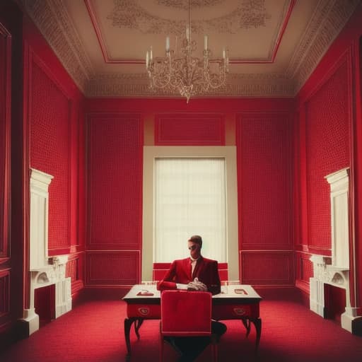  man in red room