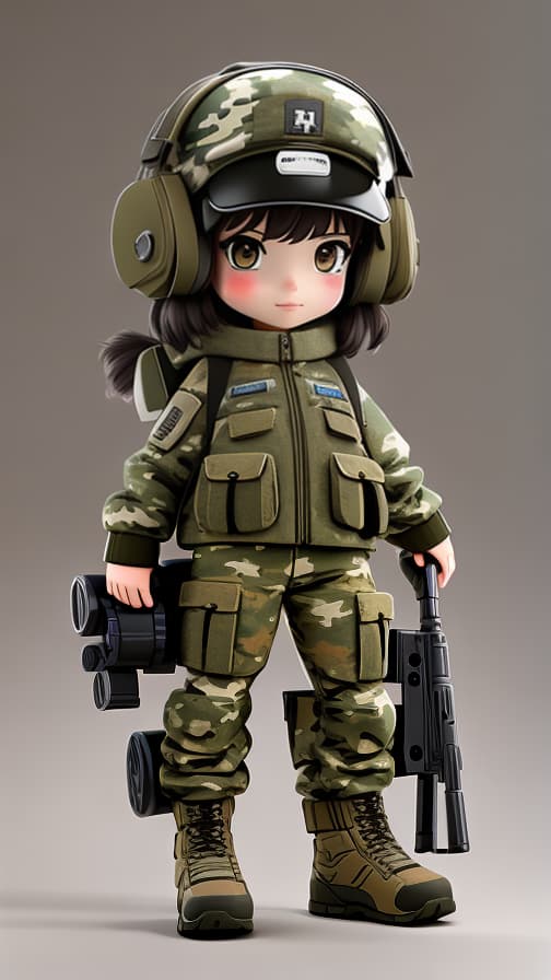  Two heads full body machine gun camouflage full body military aircraft girl cute