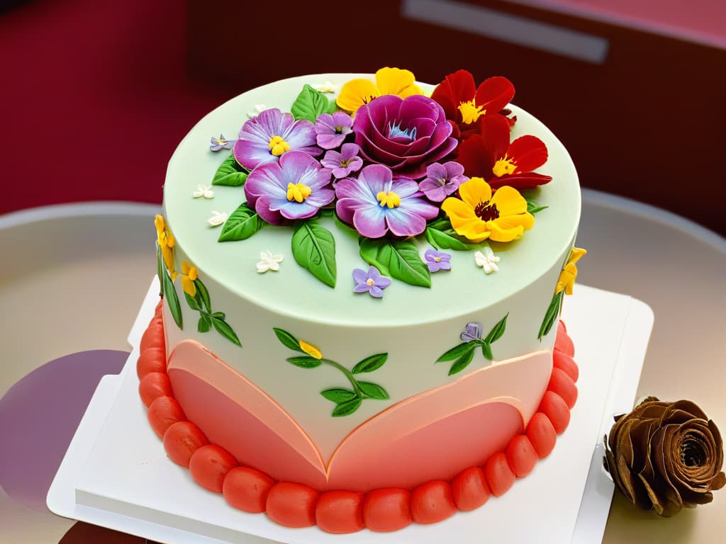  An ultradetailed image of a skilled pastry chef delicately piping intricate glutenfree designs on a beautifully decorated cake, showcasing a wide array of colorful frosting and edible flowers. The chef's focused expression and precise hand movements are captured in stunning clarity, highlighting the artistry and craftsmanship involved in glutenfree pastry making. The background is elegantly blurred, emphasizing the chef's expert technique and the exquisite details of the dessert creation. hyperrealistic, full body, detailed clothing, highly detailed, cinematic lighting, stunningly beautiful, intricate, sharp focus, f/1. 8, 85mm, (centered image composition), (professionally color graded), ((bright soft diffused light)), volumetric fog, trending on instagram, trending on tumblr, HDR 4K, 8K