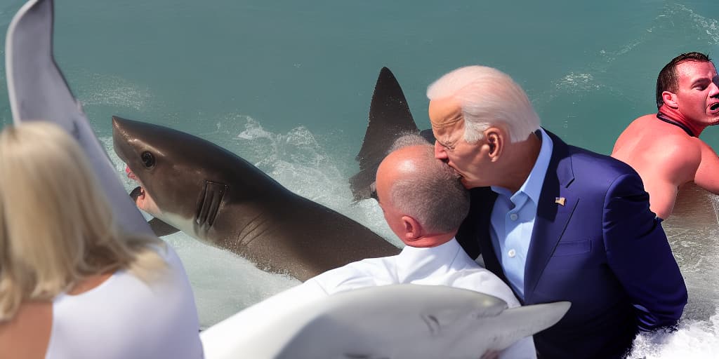  Joe Biden kissing a shark