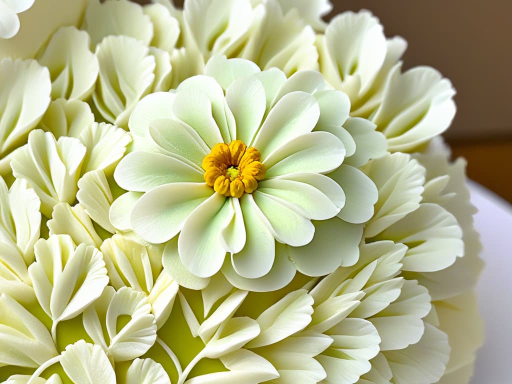  An ultradetailed closeup image of a delicate and intricate sugar sculpture, showcasing the artistry and precision that can be achieved with natural sugar alternatives in pastry making. The sculpture features intricate details like delicate flower petals, swirling patterns, and intricate designs that highlight the beauty and versatility of using natural sugars in refined sugarfree baking. The image is captured in high resolution, allowing viewers to appreciate the fine craftsmanship and artistry involved in creating such exquisite sugar sculptures. hyperrealistic, full body, detailed clothing, highly detailed, cinematic lighting, stunningly beautiful, intricate, sharp focus, f/1. 8, 85mm, (centered image composition), (professionally color graded), ((bright soft diffused light)), volumetric fog, trending on instagram, trending on tumblr, HDR 4K, 8K