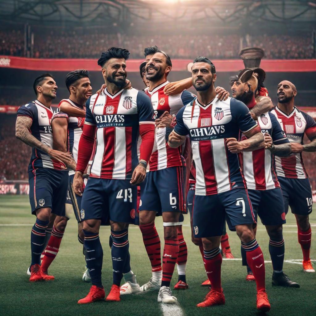  quien ganará entre chivas y américa hyperrealistic, full body, detailed clothing, highly detailed, cinematic lighting, stunningly beautiful, intricate, sharp focus, f/1. 8, 85mm, (centered image composition), (professionally color graded), ((bright soft diffused light)), volumetric fog, trending on instagram, trending on tumblr, HDR 4K, 8K