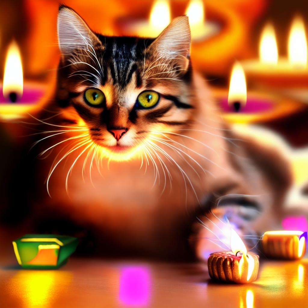  A cat Celebrating Diwali