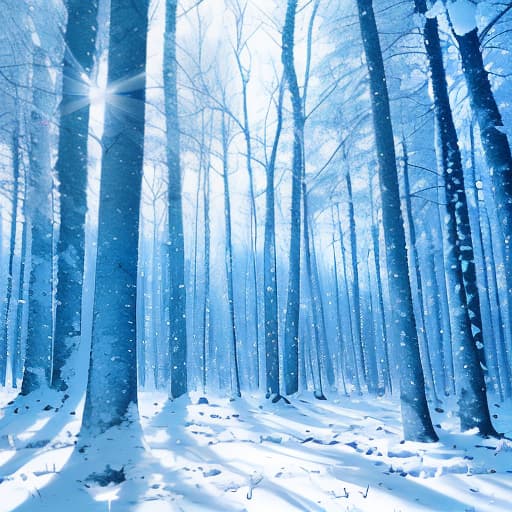  Snowy forest. Glowing. Pastelton. Clear. Sparkling. Beautiful. Gradation