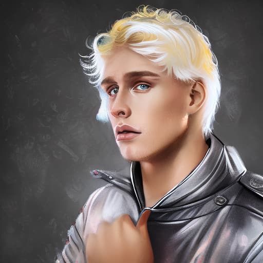 portrait+ style Russian homosexual queer YouTuber blonde hunk dude face