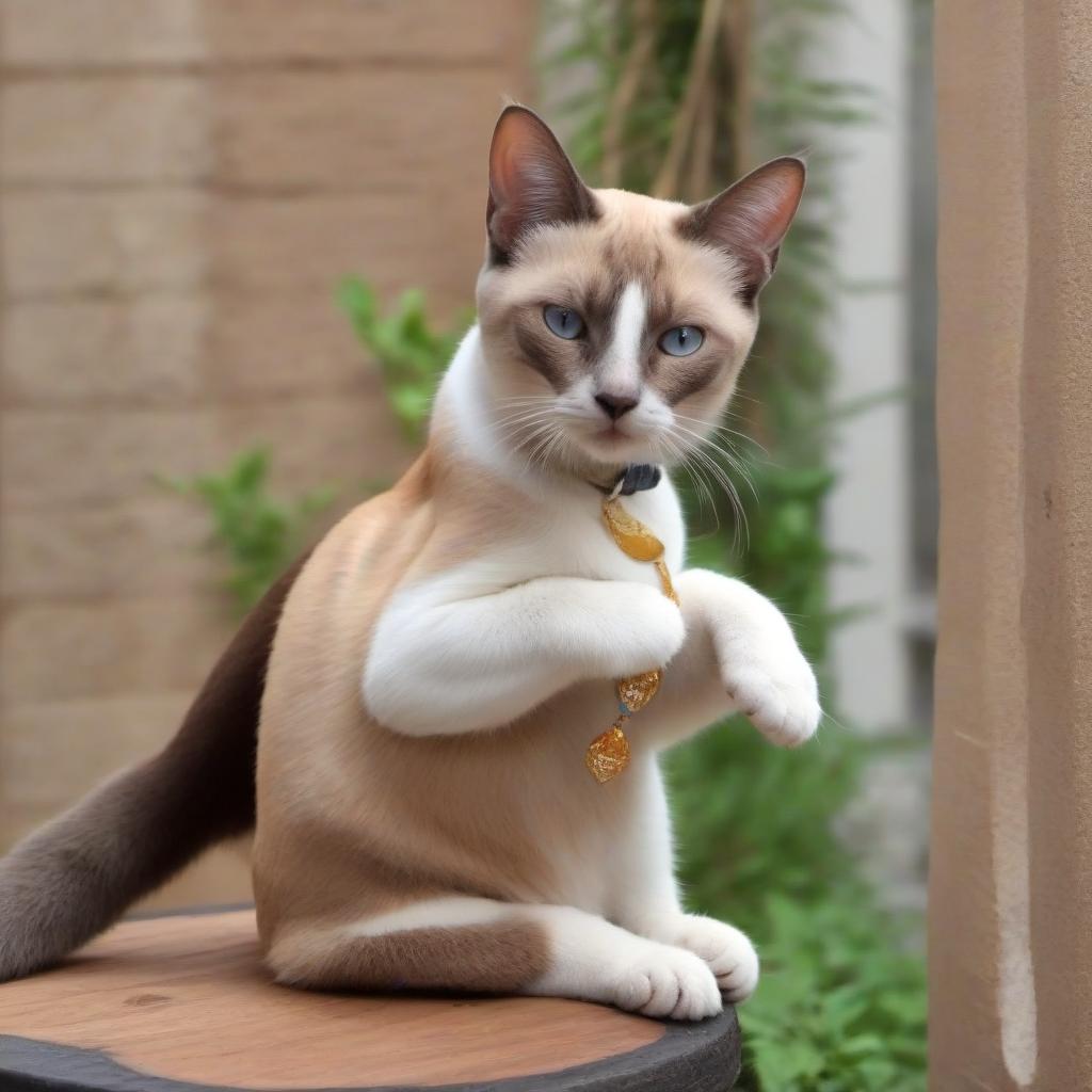  Siamese breed cat beats the frightened President Putin