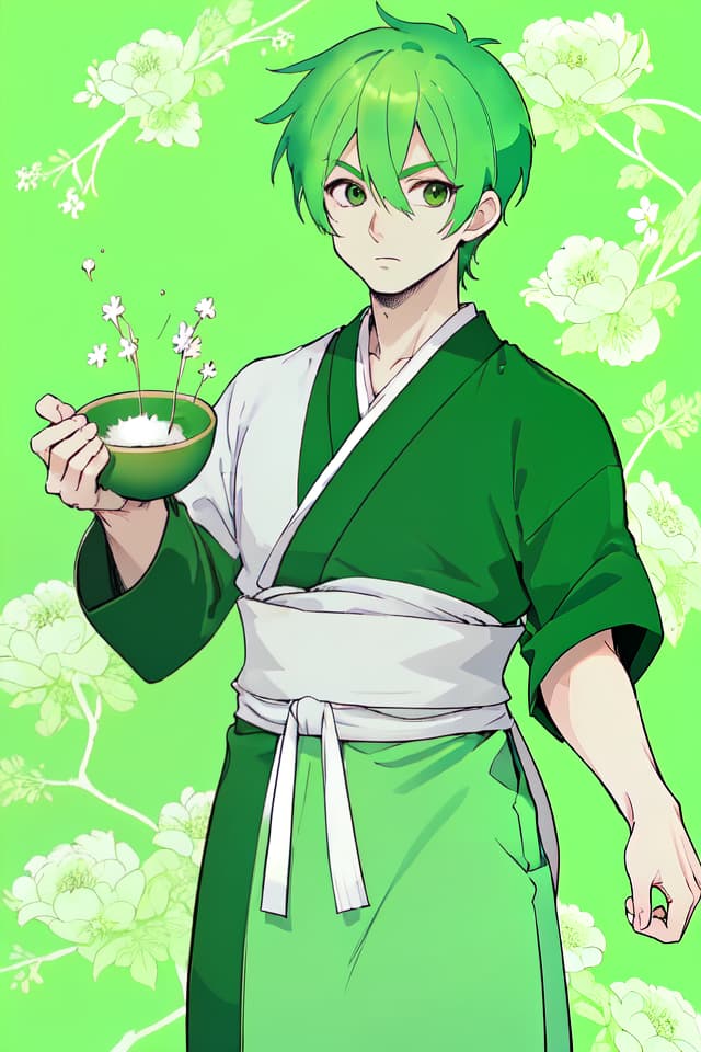  Green hair handsome, Takebayashi tei, oh.