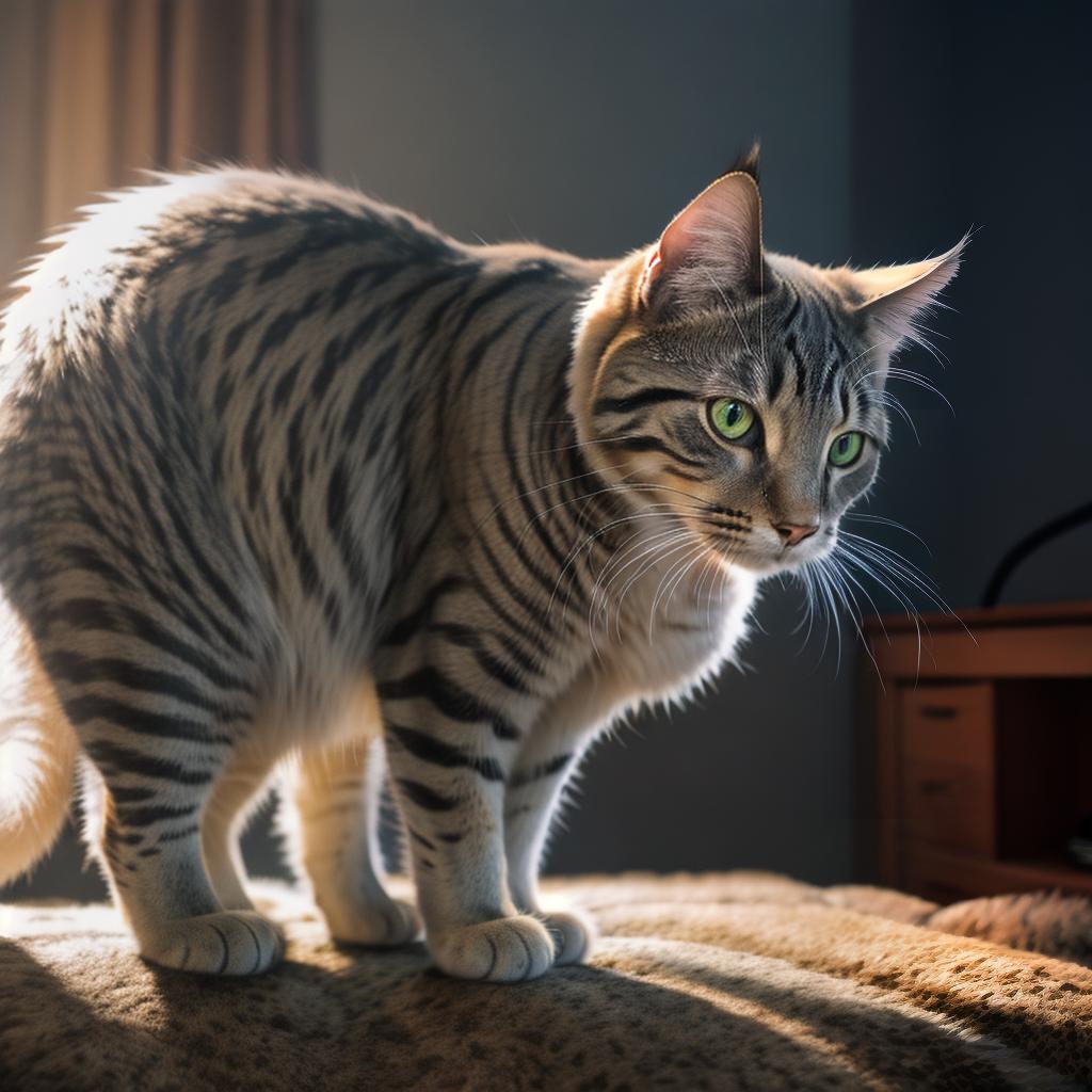  @PB_ImgGenBot Cat hyperrealistic, full body, detailed clothing, highly detailed, cinematic lighting, stunningly beautiful, intricate, sharp focus, f/1. 8, 85mm, (centered image composition), (professionally color graded), ((bright soft diffused light)), volumetric fog, trending on instagram, trending on tumblr, HDR 4K, 8K