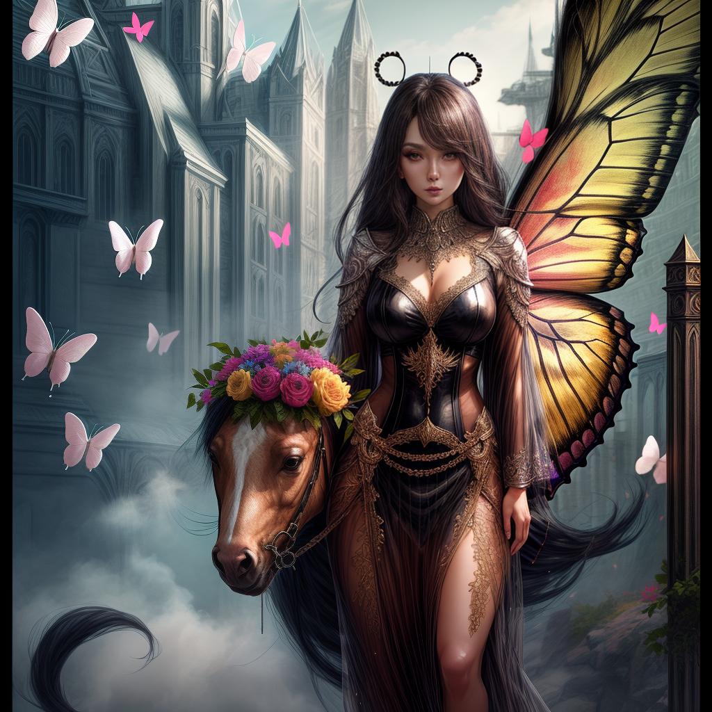  fantasy style digital rendering, ((butterflies )) hyperrealistic, full body, detailed clothing, highly detailed, cinematic lighting, stunningly beautiful, intricate, sharp focus, f/1. 8, 85mm, (centered image composition), (professionally color graded), ((bright soft diffused light)), volumetric fog, trending on instagram, trending on tumblr, HDR 4K, 8K
