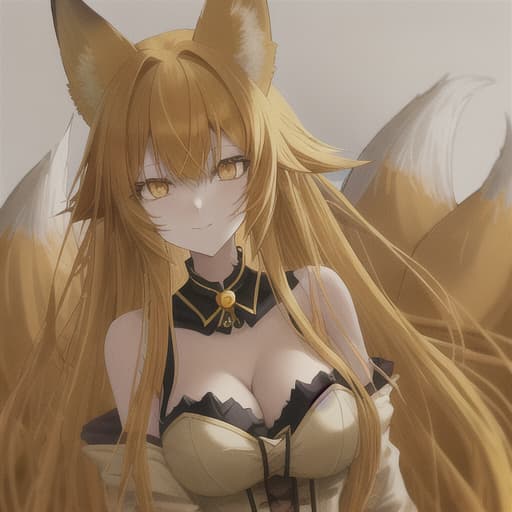  cute fox girl, yellow hair