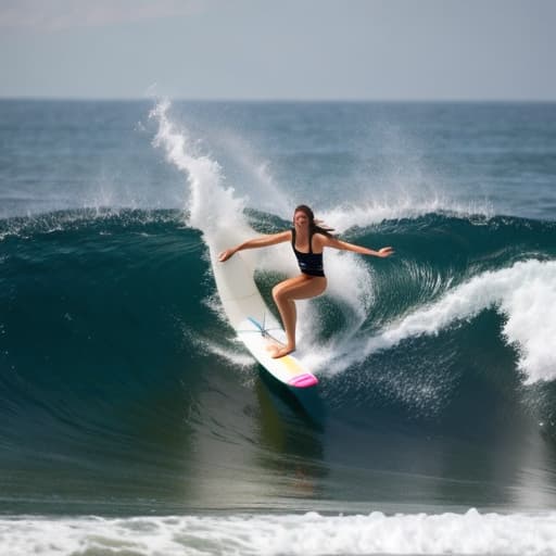  Help me change a photo of a beautiful girl surfing