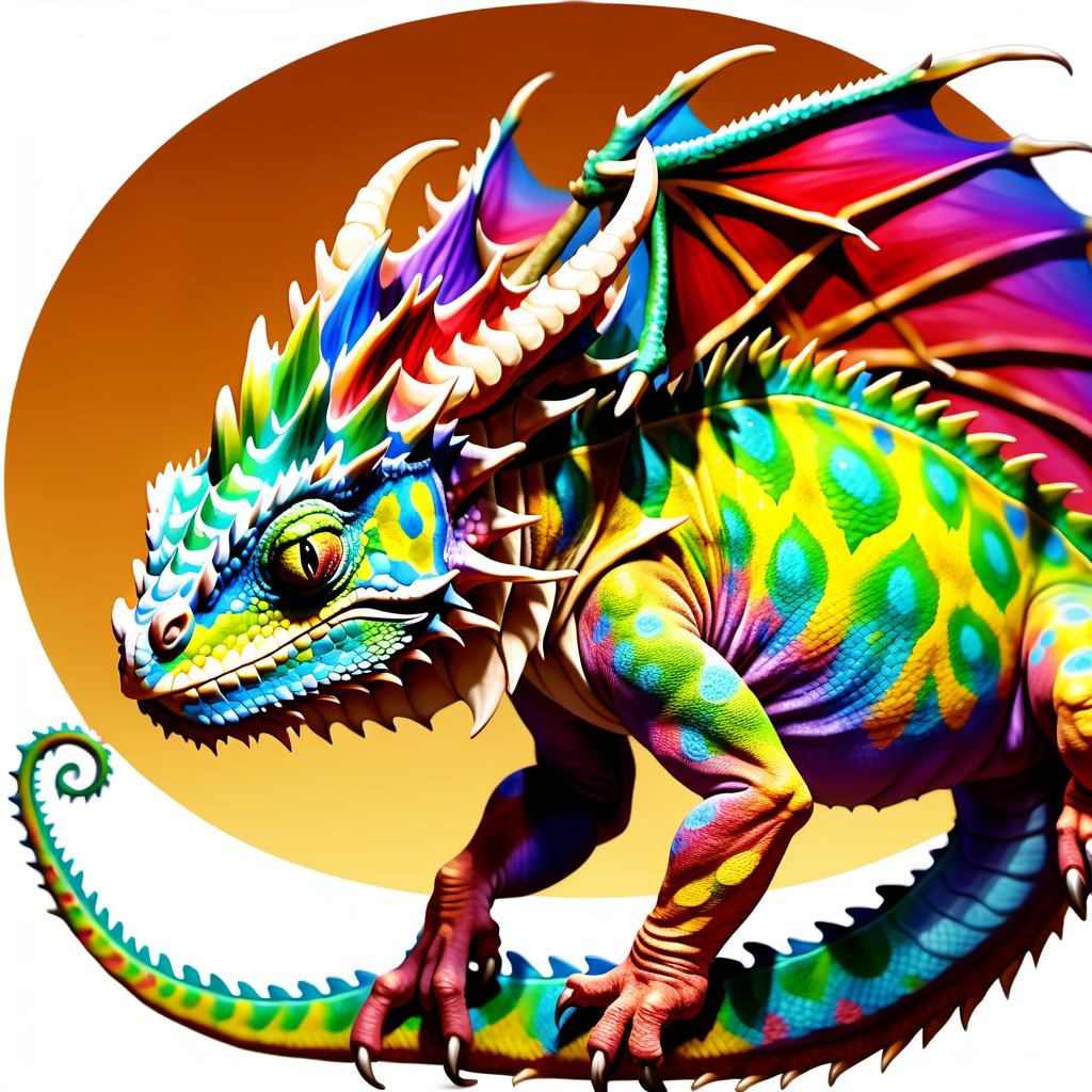  role-playing game (RPG) style fantasy dragon chameleon . detailed, vibrant, immersive, reminiscent of high fantasy RPG games