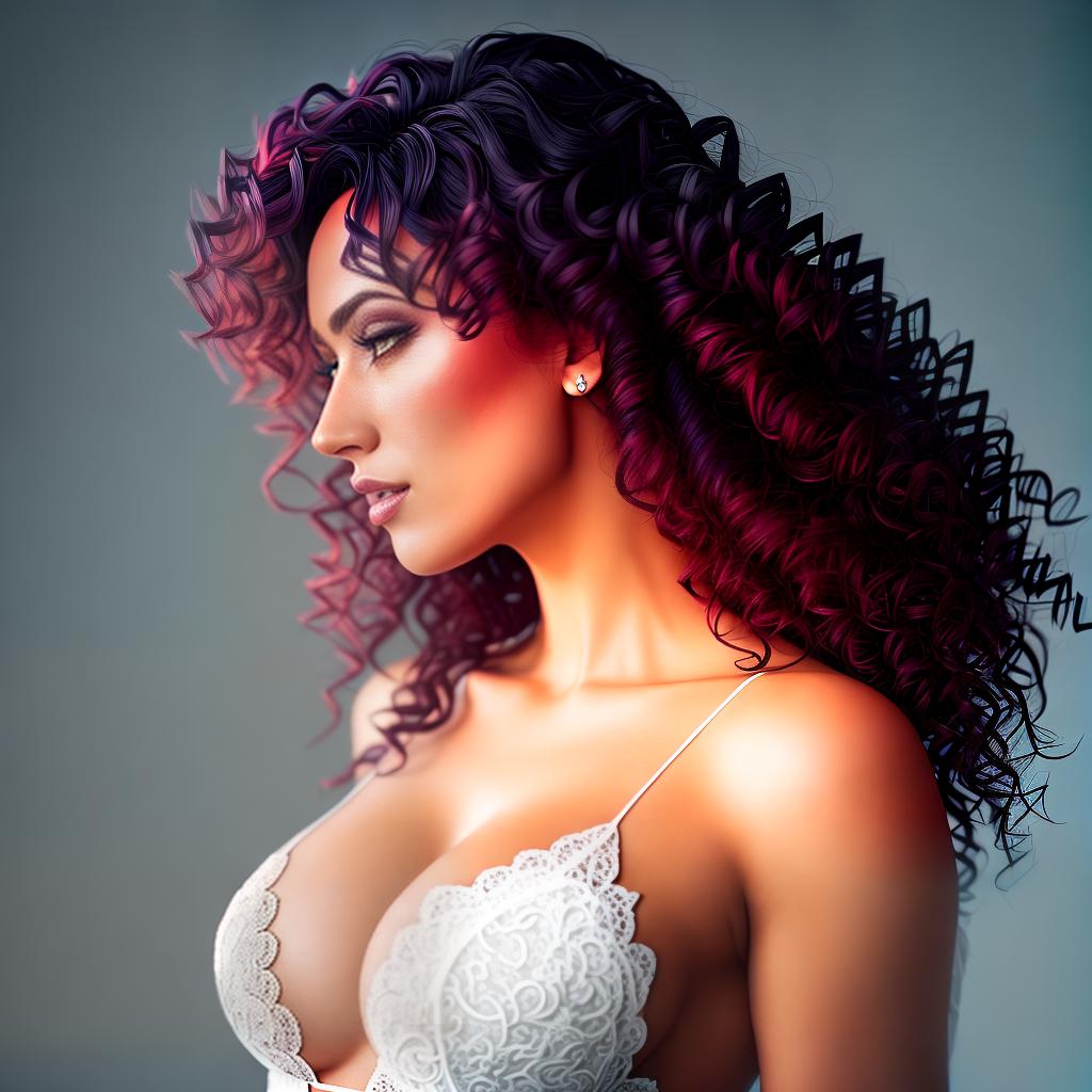  Hair and curls hyperrealistic, full body, detailed clothing, highly detailed, cinematic lighting, stunningly beautiful, intricate, sharp focus, f/1. 8, 85mm, (centered image composition), (professionally color graded), ((bright soft diffused light)), volumetric fog, trending on instagram, trending on tumblr, HDR 4K, 8K