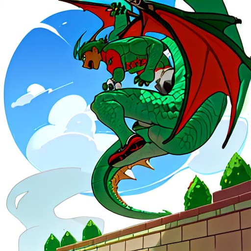  image Mario Balotelli jumping on a dragon