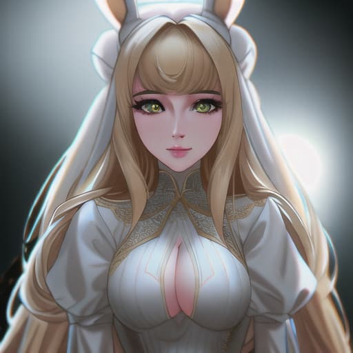  waifu in Bunny suite hyperrealistic, full body, detailed clothing, highly detailed, cinematic lighting, stunningly beautiful, intricate, sharp focus, f/1. 8, 85mm, (centered image composition), (professionally color graded), ((bright soft diffused light)), volumetric fog, trending on instagram, trending on tumblr, HDR 4K, 8K