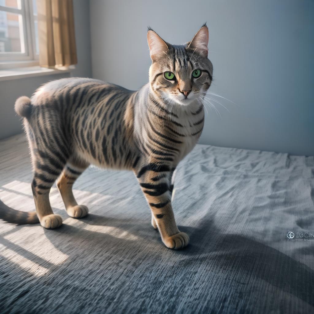  @PB_ImgGenBot Cat hyperrealistic, full body, detailed clothing, highly detailed, cinematic lighting, stunningly beautiful, intricate, sharp focus, f/1. 8, 85mm, (centered image composition), (professionally color graded), ((bright soft diffused light)), volumetric fog, trending on instagram, trending on tumblr, HDR 4K, 8K