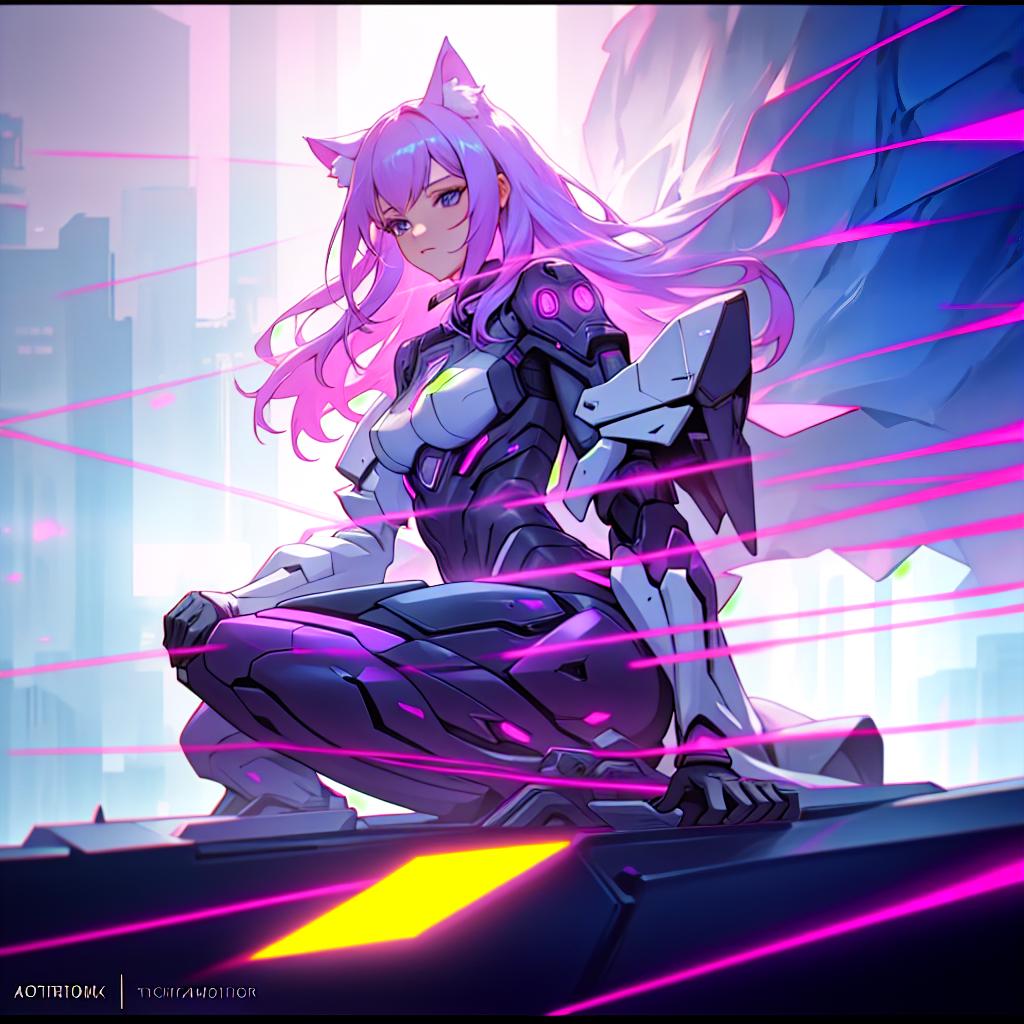  Catgirl; pink hair, blue-purple eyes, cyberpunk—futuristic-scifi, collar, ribbons, hyperrealistic, full body, detailed clothing, highly detailed, cinematic lighting, stunningly beautiful, intricate, sharp focus, f/1. 8, 85mm, (centered image composition), (professionally color graded), ((bright soft diffused light)), volumetric fog, trending on instagram, trending on tumblr, HDR 4K, 8K hyperrealistic, full body, detailed clothing, highly detailed, cinematic lighting, stunningly beautiful, intricate, sharp focus, f/1. 8, 85mm, (centered image composition), (professionally color graded), ((bright soft diffused light)), volumetric fog, trending on instagram, trending on tumblr, HDR 4K, 8K