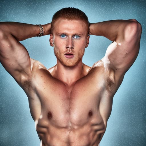 portrait+ style Russian queer fitness model Ginger hunk dude face