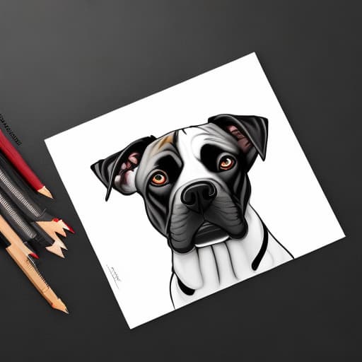  simple hand drawing Cute pitbull puppy hyperrealistic, full body, detailed clothing, highly detailed, cinematic lighting, stunningly beautiful, intricate, sharp focus, f/1. 8, 85mm, (centered image composition), (professionally color graded), ((bright soft diffused light)), volumetric fog, trending on instagram, trending on tumblr, HDR 4K, 8K