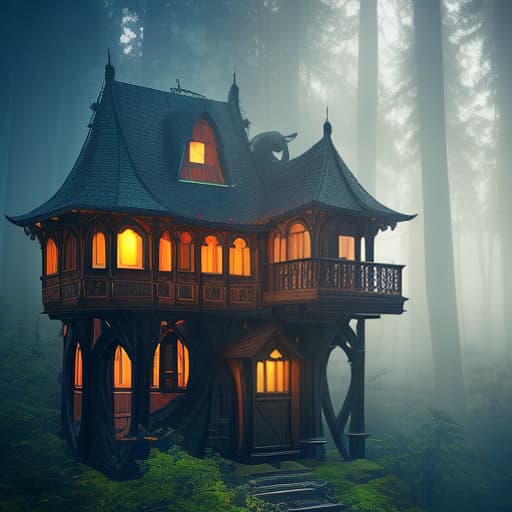  Russian fairy tale, Baba Yaga, cat, step, pumpkin, dark forest, modern, Shekhtel, wooden house, pilaster strips, porch, geometric , structural , aesthetic , by Julius Shulman, Andreas Gursky, Iwan Baan, Berenice Abbott, Hiroshi Sugimoto hyperrealistic, full body, detailed clothing, highly detailed, cinematic lighting, stunningly beautiful, intricate, sharp focus, f/1. 8, 85mm, (centered image composition), (professionally color graded), ((bright soft diffused light)), volumetric fog, trending on instagram, trending on tumblr, HDR 4K, 8K