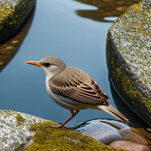  a bird in river , hyperrealistic, full body, detailed clothing, highly detailed, cinematic lighting, stunningly beautiful, intricate, sharp focus, f/1. 8, 85mm, (centered image composition), (professionally color graded), ((bright soft diffused light)), volumetric fog, trending on instagram, trending on tumblr, HDR 4K, 8K