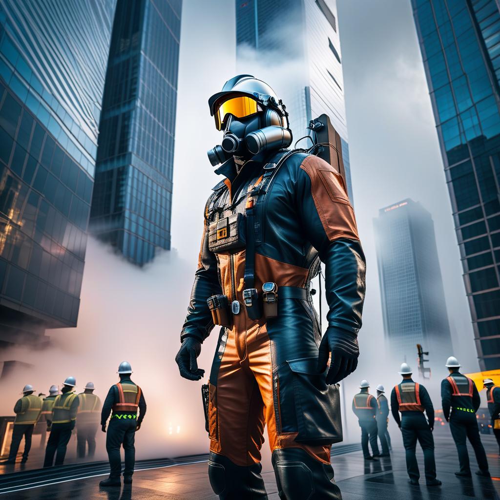  Skyscraper with Engineer Design hyperrealistic, full body, detailed clothing, highly detailed, cinematic lighting, stunningly beautiful, intricate, sharp focus, f/1. 8, 85mm, (centered image composition), (professionally color graded), ((bright soft diffused light)), volumetric fog, trending on instagram, trending on tumblr, HDR 4K, 8K