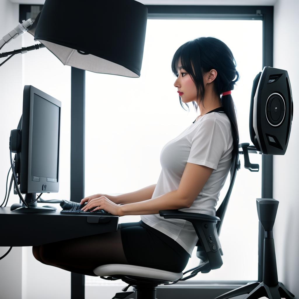  raccoon sitting in gaming chair front a computer on desktop, ((semi anthropomorphic)),(full body), tail, belly, sitting, fat, (chubby), (((white background))), solo, desktop, gaming chair, side view,  [[[clothes]]] hyperrealistic, full body, detailed clothing, highly detailed, cinematic lighting, stunningly beautiful, intricate, sharp focus, f/1. 8, 85mm, (centered image composition), (professionally color graded), ((bright soft diffused light)), volumetric fog, trending on instagram, trending on tumblr, HDR 4K, 8K