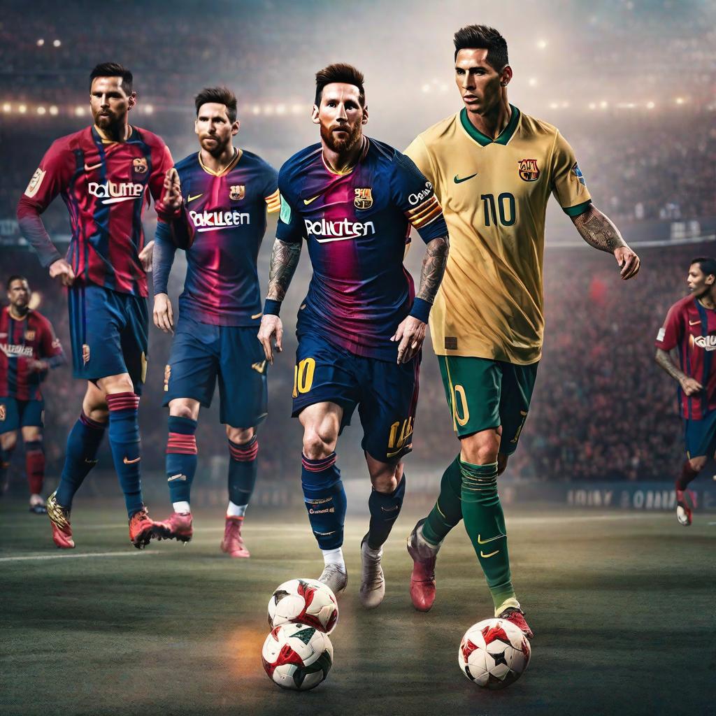  Messi y cristiano hyperrealistic, full body, detailed clothing, highly detailed, cinematic lighting, stunningly beautiful, intricate, sharp focus, f/1. 8, 85mm, (centered image composition), (professionally color graded), ((bright soft diffused light)), volumetric fog, trending on instagram, trending on tumblr, HDR 4K, 8K