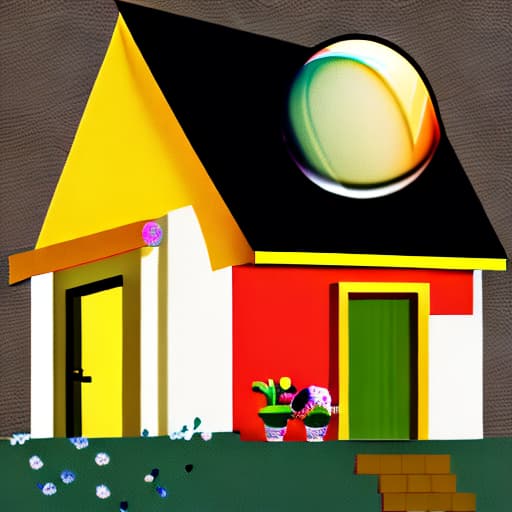  create an image of a beautiful house with a sun