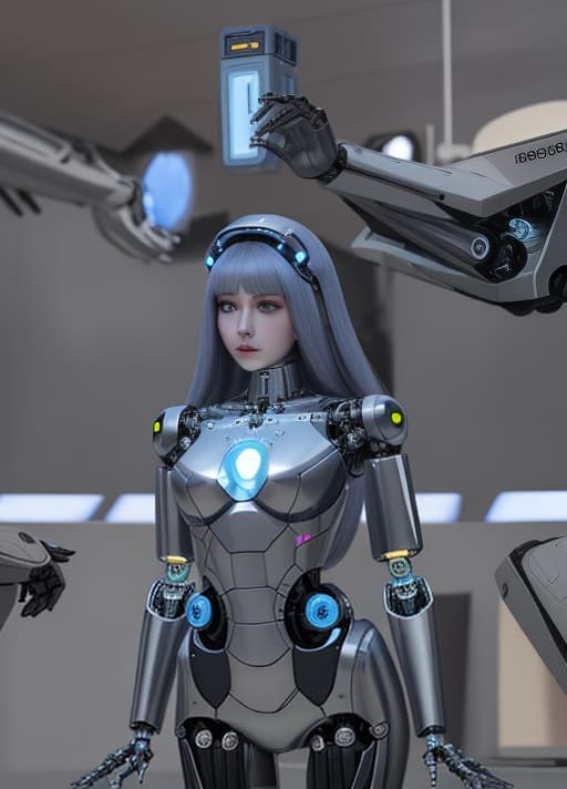  a beautiful woman in a robotic world