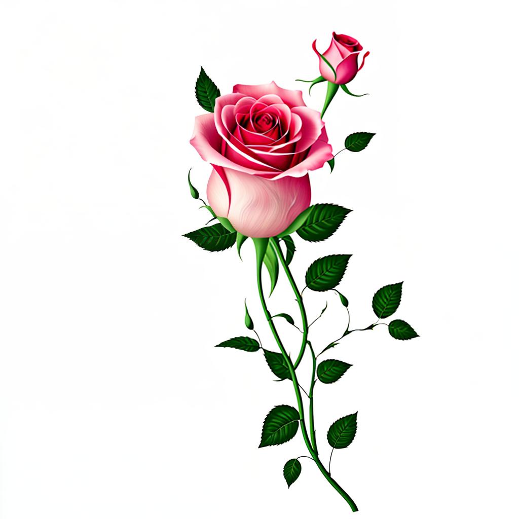  a rose, white background, vector art, best quality, masterpiece