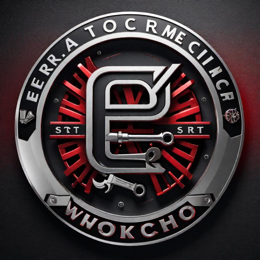  Create a logo for an SRT car mechanic workshop. The logo should feature the letters 'SRT' in a bold and modern font, integrated with auto mechanic tools like wrenches and gears. Use a color scheme of black, red, and silver to convey strength and expertise. hyperrealistic, full body, detailed clothing, highly detailed, cinematic lighting, stunningly beautiful, intricate, sharp focus, f/1. 8, 85mm, (centered image composition), (professionally color graded), ((bright soft diffused light)), volumetric fog, trending on instagram, trending on tumblr, HDR 4K, 8K