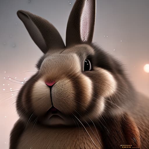 mdjrny-v4 style bunny, high ornamented light armor, fluffy fur, foggy, wet, stormy, 70mm, cinematic, highly detailed