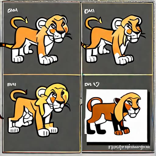  draw a 10 Lion King simba with human-like features and shape and human-like and arms and a small -like body and he is in a diaper big dark brown visible dark brown tall v