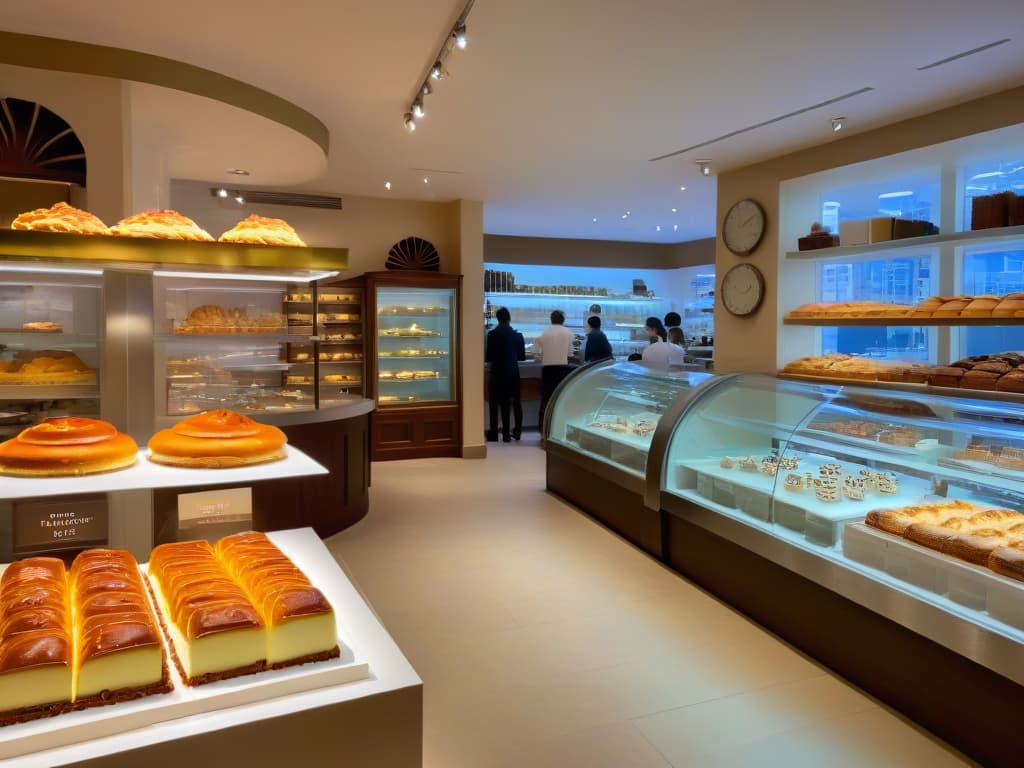  An ultradetailed photorealistic image of a bustling pastry shop, filled with customers of all ages enjoying beautifully decorated cakes and pastries displayed in elegant glass cases. The shop exudes a warm and inviting ambiance with soft lighting, intricate details of the pastries, and a skilled pastry chef working diligently in the background. The image captures the essence of experiential marketing in a bakery setting, with a focus on creating a sensoryrich and memorable experience for customers. hyperrealistic, full body, detailed clothing, highly detailed, cinematic lighting, stunningly beautiful, intricate, sharp focus, f/1. 8, 85mm, (centered image composition), (professionally color graded), ((bright soft diffused light)), volumetric fog, trending on instagram, trending on tumblr, HDR 4K, 8K