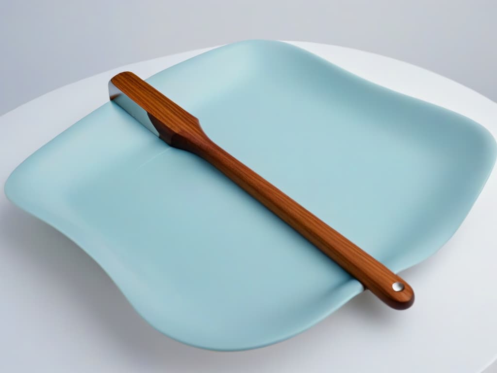  An ultradetailed image of a sleek, stainless steel spatula with a polished wooden handle, positioned on a marble countertop under soft, natural lighting. The spatula's intricate design showcases a seamless blend of functionality and elegance, reflecting a highend kitchen utensil ideal for gourmet baking enthusiasts seeking precision tools. The minimalistic composition highlights the craftsmanship and sophistication of this topselling pastry utensil, embodying the essence of luxury and culinary excellence. hyperrealistic, full body, detailed clothing, highly detailed, cinematic lighting, stunningly beautiful, intricate, sharp focus, f/1. 8, 85mm, (centered image composition), (professionally color graded), ((bright soft diffused light)), volumetric fog, trending on instagram, trending on tumblr, HDR 4K, 8K