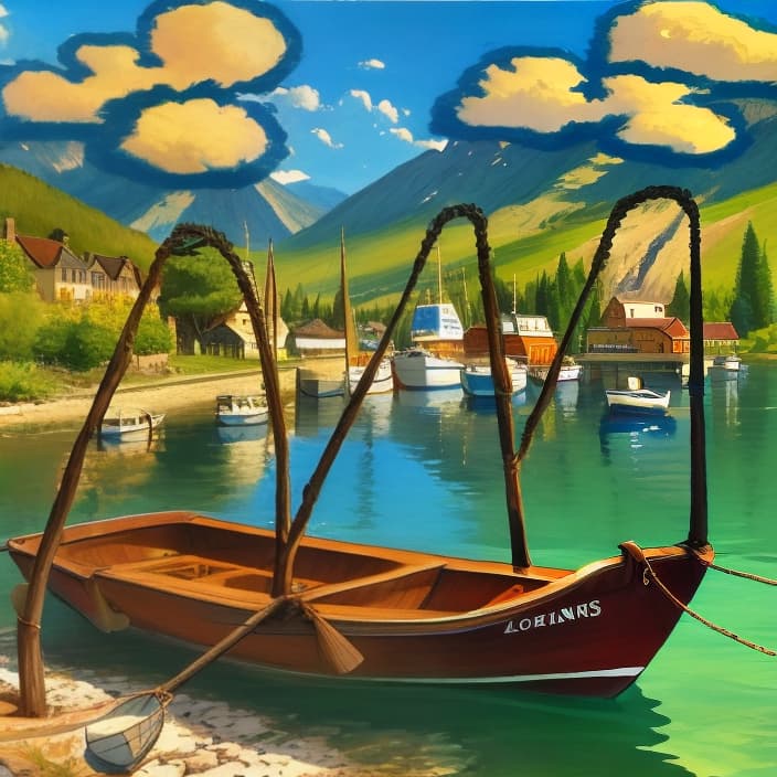  Mountains, lakes, boats, sun