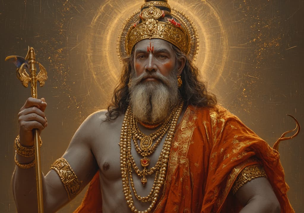  good quality, high quality, lord ram in centre, potrait, hyper realistic