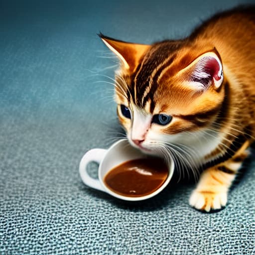  cute kitten, boy ,drinking milk , brown hair hyperrealistic, full body, detailed clothing, highly detailed, cinematic lighting, stunningly beautiful, intricate, sharp focus, f/1. 8, 85mm, (centered image composition), (professionally color graded), ((bright soft diffused light)), volumetric fog, trending on instagram, trending on tumblr, HDR 4K, 8K