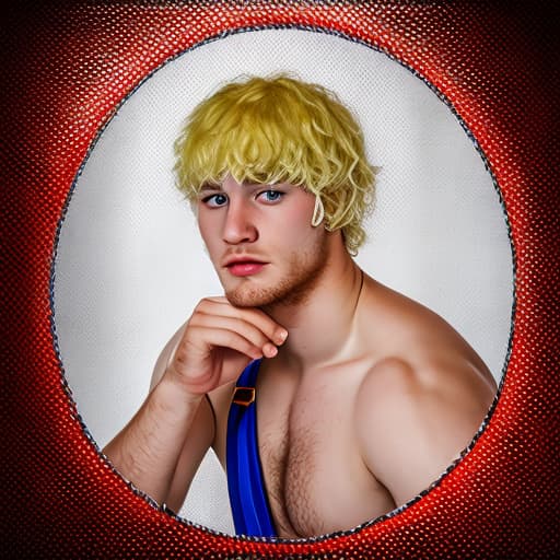 portrait+ style russian queer wrestler blonde very cute dude face