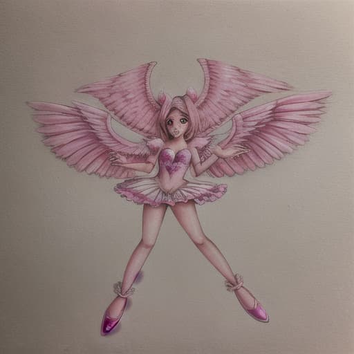  Pink dragon with 6 wings