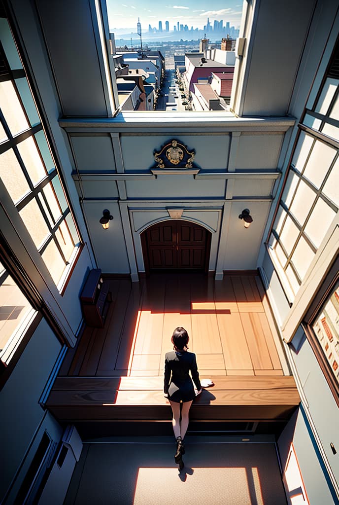  Auditorium view with large windows overlooking the city from above, ADVERTISING PHOTO,high quality, good proportion, masterpiece , The image is captured with an 8k camera