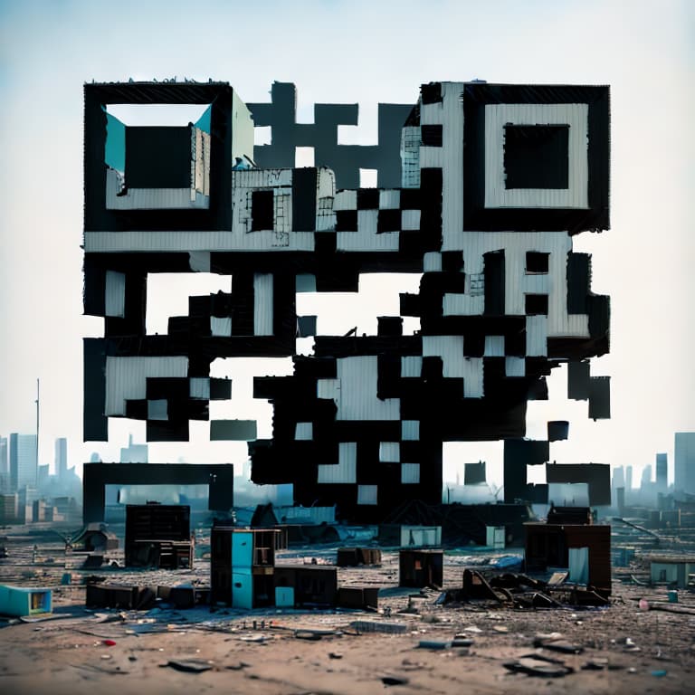  a post apocalypse city, a destroyed building close up, raw photo, 3d letters on ground, word &quot;SCAN IT&quot;, 8k, high resolution image, ((sharp focus:1.2)),((high contrast:1.2)), best quality,